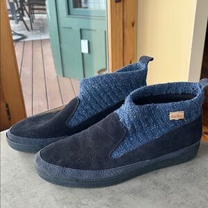 Women’s Navy Suede Knit Ankle Shoes